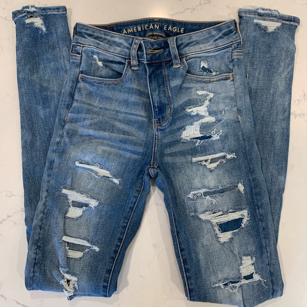 AE Next Level Stretch Patched High Waisted Jeggings